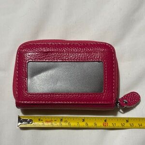 Chic Pink Leather Card Holder